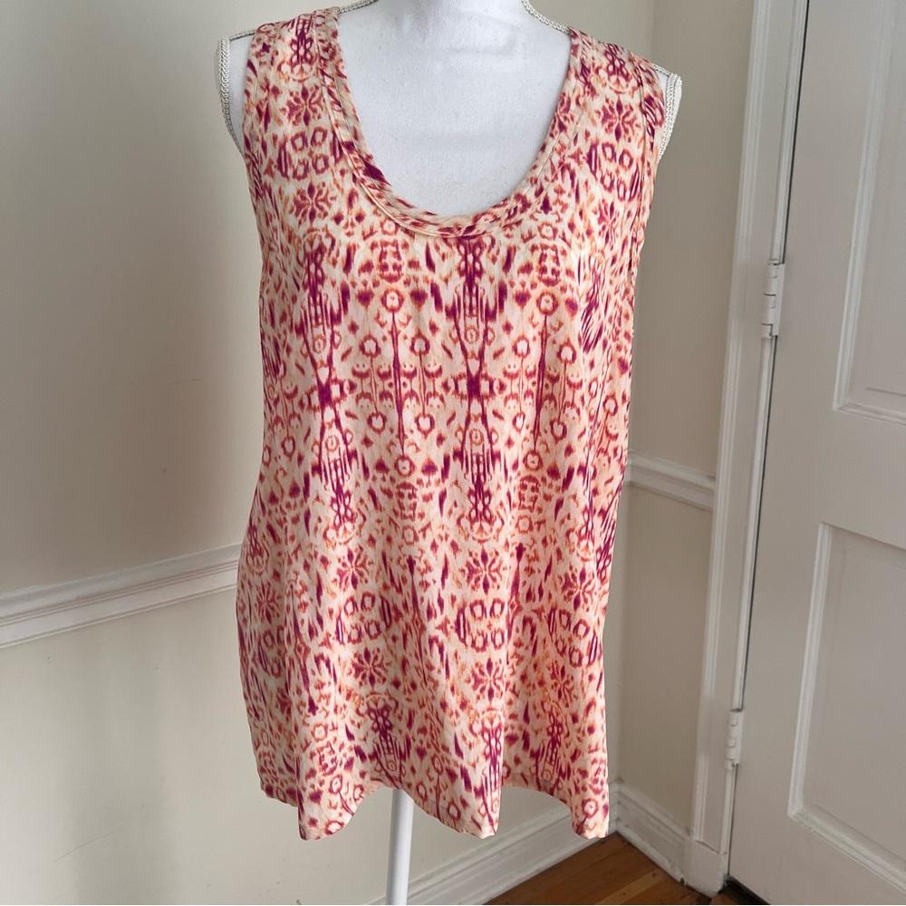Women's Tangerine Patterned Sleeveless Top